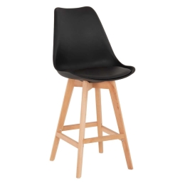 Σκαμπό Μπαρ Vegas HM8000.22 Μεσαίου Ύψους 47x58x103cm Black-Natural Ξύλο,Πολυπροπυλένιο