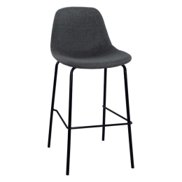 Σκαμπό Μπαρ Vincent HM9298.10 Μεσαίου Ύψους 47x51x96cm Grey Βελούδο, Μέταλλο