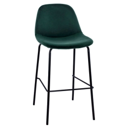 Σκαμπό Μπαρ Vincent HM9298.13 Μεσαίου Ύψους 47x51x96cm Green Βελούδο, Μέταλλο