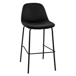 Σκαμπό Μπαρ Vincent HM9298.14 Μεσαίου Ύψους 47x51x96cm Black Βελούδο, Μέταλλο