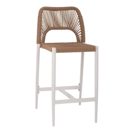 Σκαμπό Μπαρ HM5920.01 Μεσαίου Ύψους 46x58x95cm White-Beige