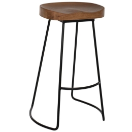 Σκαμπό Μπαρ HM9333.01 48x40,5x71cm Από Ξύλο Toon Natural-Black