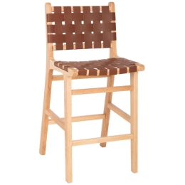 Σκαμπό Μπαρ Felipe HM9329.01 Μεσαίου Ύψους 45x47x94cm Toon Ξύλο Natural-Brown Ξύλο,PU