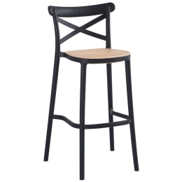 Σκαμπό Μπαρ HM5933.02 Με Πλάτη 41x49x102cm Black-Beige