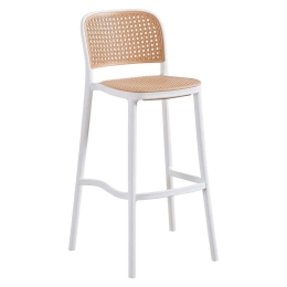 Σκαμπό Μπαρ HM5939.01 Με Πλάτη 41x53x103cm White-Beige