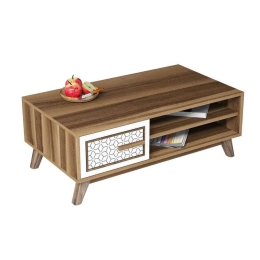 Τραπέζι Σαλονιού HM9497.03 105x60x38,2cm Walnut-White Μελαμίνη