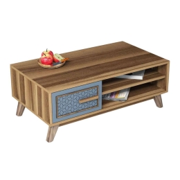 Τραπέζι Σαλονιού HM9497.02 105x60x38,2cm Walnut-Ciel Μελαμίνη