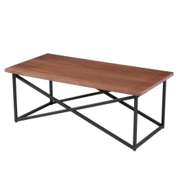Τραπέζι Σαλονιού HM9469.02 120x60x45,5cm Από Καπλαμά Φράξου Brown-Black Mdf,Μέταλλο