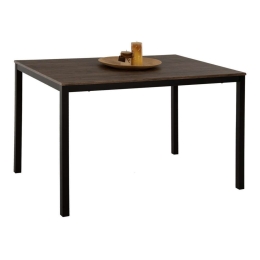 Τραπέζι Τραπεζαρίας Goose HM9532 120x80x75cm Walnut-Black Mdf,Μέταλλο