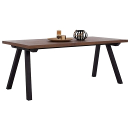 Τραπέζι Τραπεζαρίας HM9305.02 Ρουστίκ Στυλ 180x90x75cm Walnut-Black Mdf,Μέταλλο