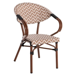 Πολυθρόνα Bamboo Look HM5861.03 59x56x82cm Brown-White