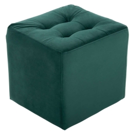 Σκαμπό Punk HM264.13 37x37x39cm Βελούδινο Green Βελούδο