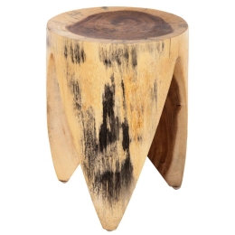 Σκαμπό Onyx HM9755 Φ30x40cm Τρίνυχο Από Μασίφ Suar Ξύλο Natural Ξύλο