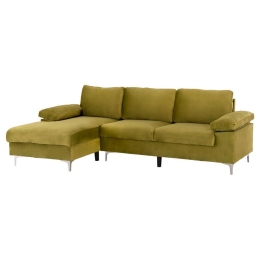 Καναπές Αριστερή Γωνία Emilia HM3236.03L 260x71-134x74-85cm Βελούδο Olive