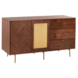 Μπουφές Meen HM9735 150x40x80cm Με Μεταλλικά Πόδια Mdf Natural-Brown Mdf