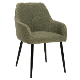 Πολυθρόνα Shelly HM8591.03 57x55x87cm Με Μαύρα Μεταλλικά Πόδια & Ύφασμα Teddy Mint Μέταλλο,Ύφασμα