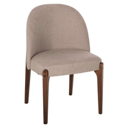 Καρέκλα Τραπεζαρίας Rammer HM9744.02 57x55x86cm Ύφασμα & Rubberwood Walnut-Ecru Rubberwood,Ύφασμα