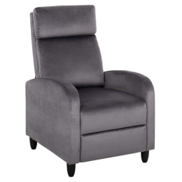 Πολυθρόνα Relax Hiber HM9782.01 67,5x90x104cm Βελούδο Grey Βελούδο