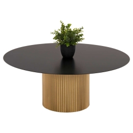 Τραπέζι Σαλονιού Clad HM9674 Φ80x32cm Μεταλλικό Gold-Black Μέταλλο