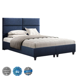 Κρεβάτι Milo HM616.08 Για Στρώμα 160x200cm Ύφασμα Blue Διπλό Ξύλο,Ύφασμα