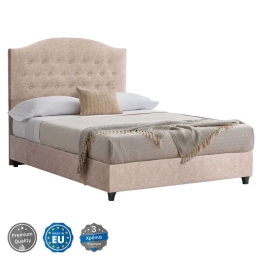 Κρεβάτι Malena HM647.22 Για Στρώμα 120x200cm Με Ύφασμα Nubuck Beige Ημίδιπλο