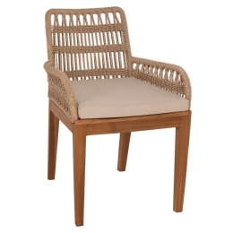 Πολυθρόνα Stardom HM9760.01 57x65x83cm Από Ξύλο Με Σχοινί Natural-Teak