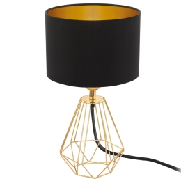 Φωτιστικό Επιτραπέζιο Carlton 2 95788 Balck-Gold Eglo Μέταλλο,Ύφασμα