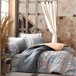 Κουβερλί Παιδικό Caves (Σετ 2τμχ) Grey-Coral Madi Μονό 170x240cm 100% Βαμβάκι