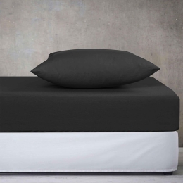 Σεντόνι Με Λάστιχο Monochrome Anthracite Madi Υπέρδιπλο 160x230cm 100% Βαμβάκι