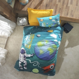 Παπλωματοθήκη Παιδική Space (Σετ 2τμχ) Ciel-Multi Madi Μονό 170x240cm 100% Βαμβάκι