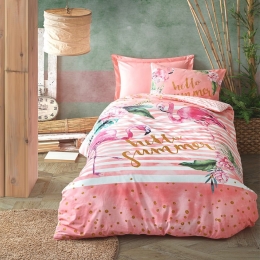 Κουβερλί Παιδικό Summertime (Σετ 2τμχ) Pink Madi Μονό 170x240cm 100% Βαμβάκι