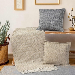 Ριχτάρι Beehive Beige Madi Τριθέσιο 180x300cm 100% Βαμβάκι
