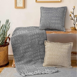 Ριχτάρι Beehive Navy Blue Madi Τριθέσιο 180x300cm 100% Βαμβάκι
