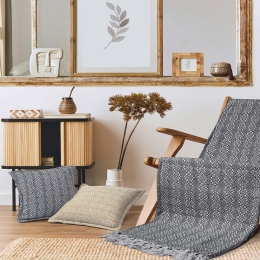 Ριχτάρι Faith Navy Blue Madi Τριθέσιο 180x300cm 100% Βαμβάκι