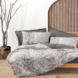 Κουβερλί Earthy (Σετ 3τμχ) Grey Madi Υπέρδιπλο 220x240cm 100% Βαμβάκι