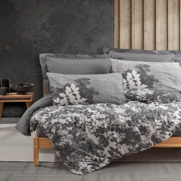 Κουβερλί Windy (Σετ 3τμχ) Grey Madi Υπέρδιπλο 220x240cm 100% Βαμβάκι