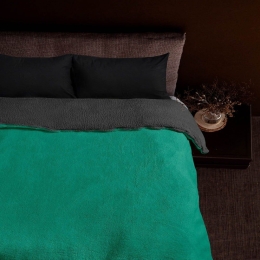 Κουβέρτα Sposh Green-Anthracite Madi King Size 240x260cm Sherpa