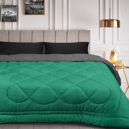Κουβερτοπάπλωμα Polar Green-Anthracite Madi Υπέρδιπλο 220x240cm Flannel