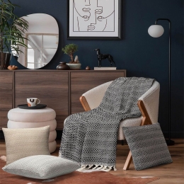 Ριχτάρι Herhaling Anthracite Madi Διθέσιο 190x250cm 100% Βαμβάκι