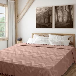 Κουβέρτα Golwe Πικέ Ζακάρ Pink Madi Υπέρδιπλο 220x240cm 100% Βαμβάκι