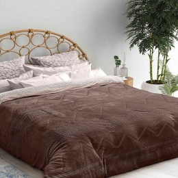 Κουβερτοπάπλωμα Queue Brown Madi Μονό 160x220cm Silicon Fiber