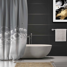Κουρτίνα Μπάνιου It's Me Time Grey Madi 180Πx180Υ 180x180cm Pet