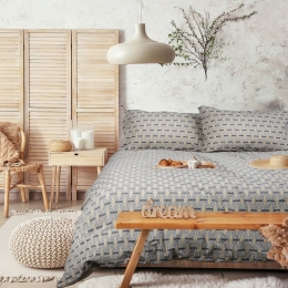 Κουβερλί Bands (Σετ 3τμχ) Beige Madi Υπέρδιπλο 220x240cm Βαμβάκι-Πολυέστερ