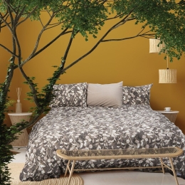 Παπλωματοθήκη Grove (Σετ 3τμχ) Brown Madi King Size 240x260cm Βαμβάκι-Πολυέστερ