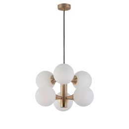 Φωτιστικό Οροφής Glοbe 3094400 Gold-White Viokef Μέταλλο,Γυαλί