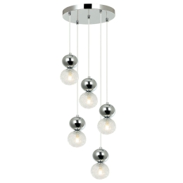 Φωτιστικό Οροφής Sylia 4238800 Chrome Viokef Μέταλλο,Γυαλί