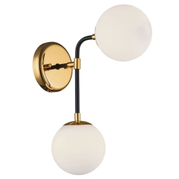 Φωτιστικό Τοίχου-Απλίκα Hariet 4203000 Black-Gold Viokef Μέταλλο,Γυαλί