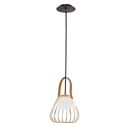 Φωτιστικό Οροφής D180 Levik 4195500 Gold Viokef Μέταλλο, Δέρμα