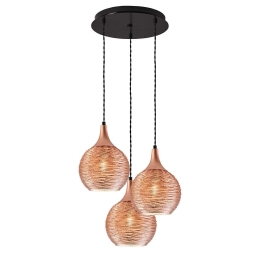 Φωτιστικό Οροφής Fiona 3089500 Copper Viokef Μέταλλο,Γυαλί