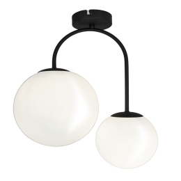 Φωτιστικό Οροφής-Πλαφονιέρα Anouk 4228700 Black Viokef Μέταλλο,Γυαλί